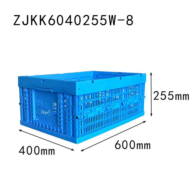 ZJKK6040255W-8 fruit and vegetable use PP material vented type plastic collapsible  crate