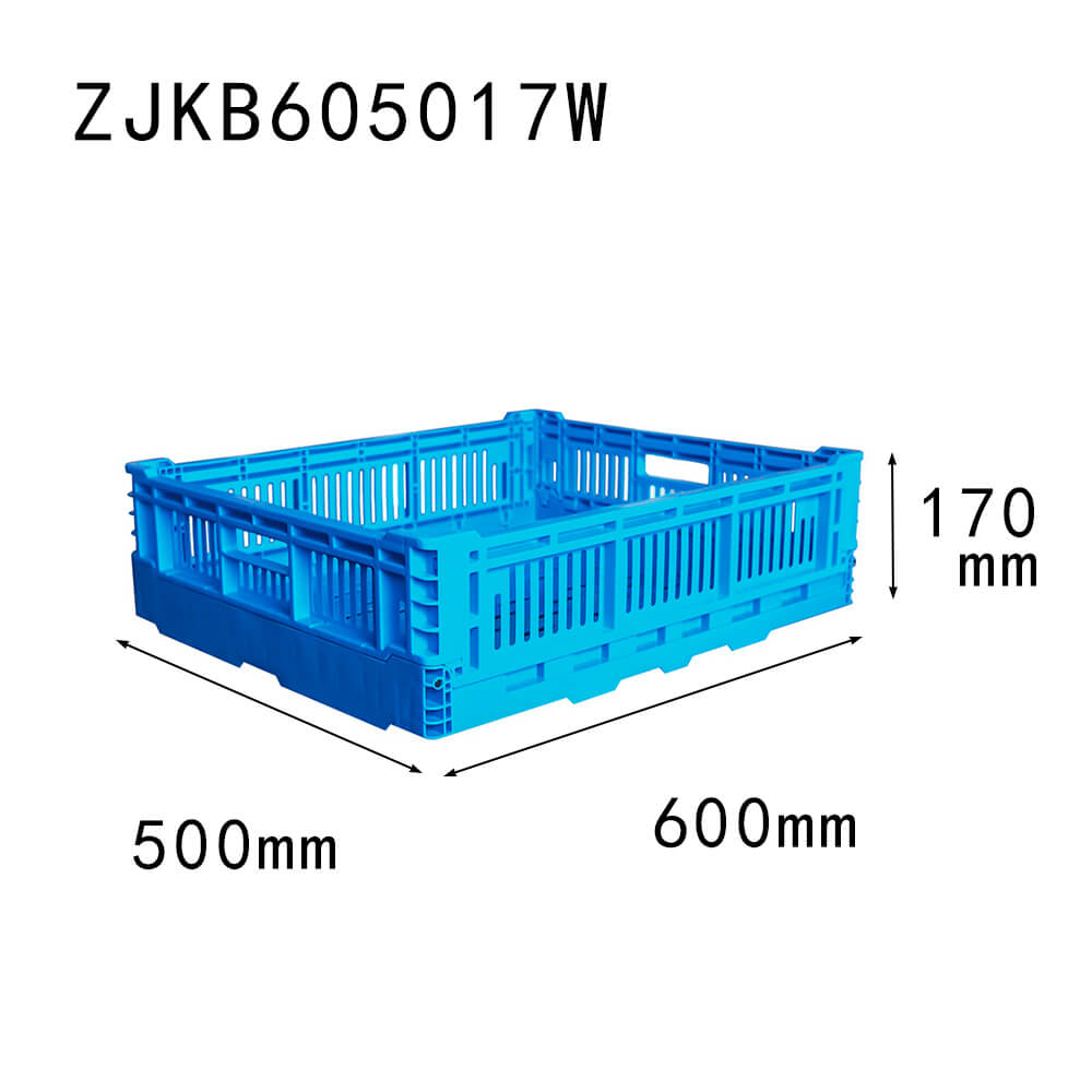 ZJKB605017W farm use vented type plastic collapsible  crate for fruit and vegetable
