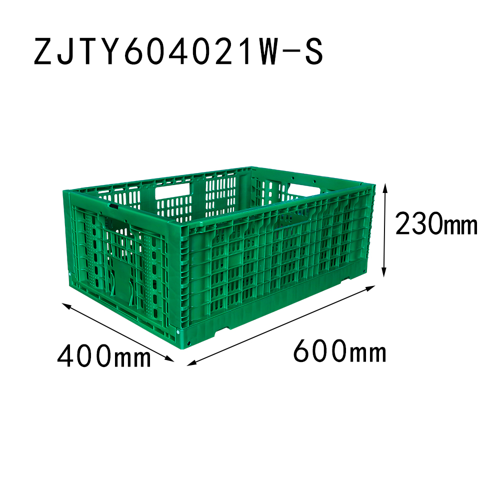 23.6"x15.7"x9.0" supermarket use vented type collapsible plastic folding crate for fruit