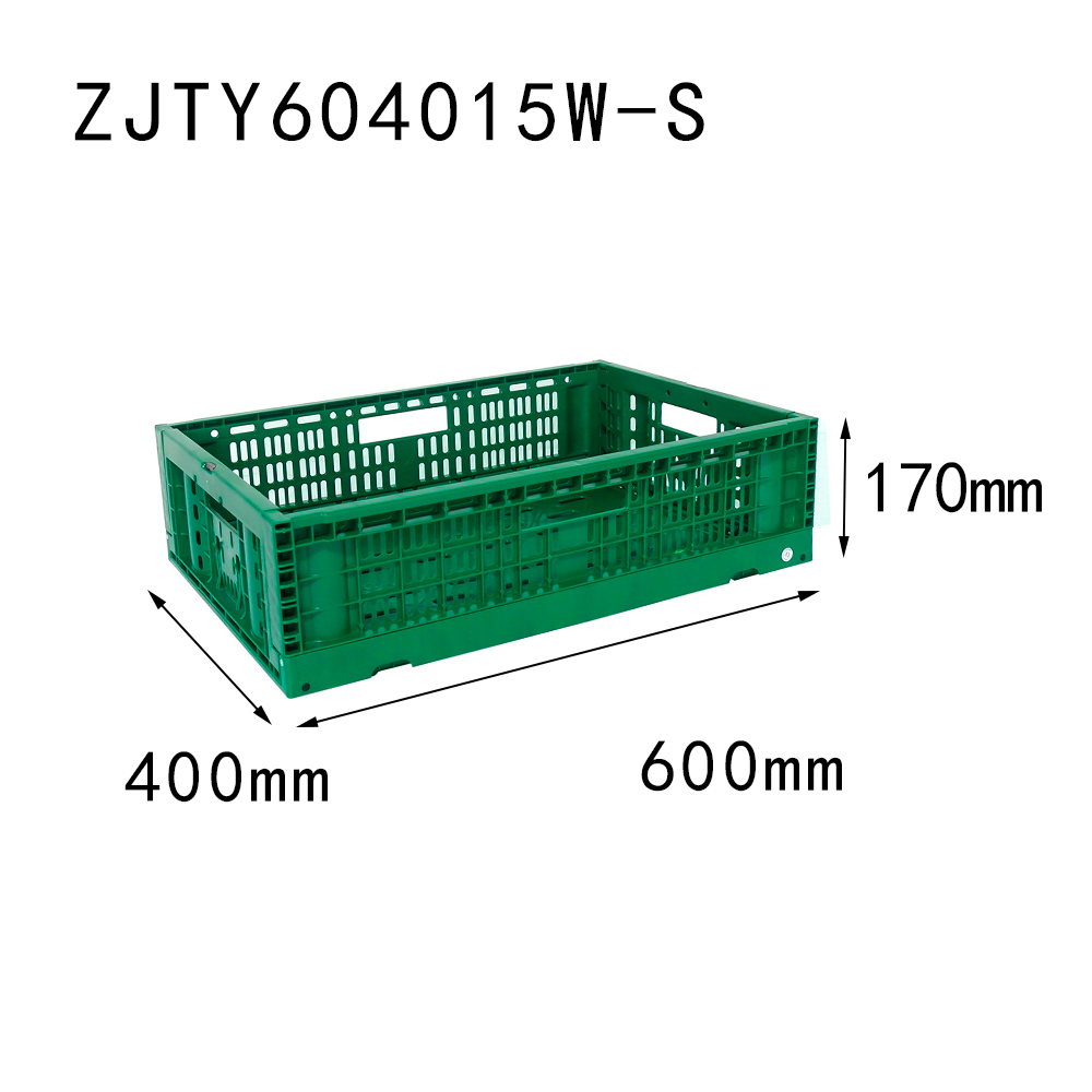 23.6"x15.7"x 6.7" supermarket use vented type collapsible plastic folding crate for fruit