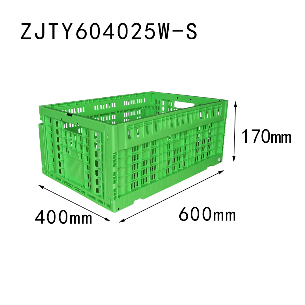 23.6"x15.7"x 10.2" supermarket use vented type collapsible plastic folding crate for fruit