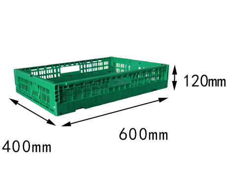 23.6"x15.7"x 4.7" supermarket use vented type collapsible plastic folding crate for fruit