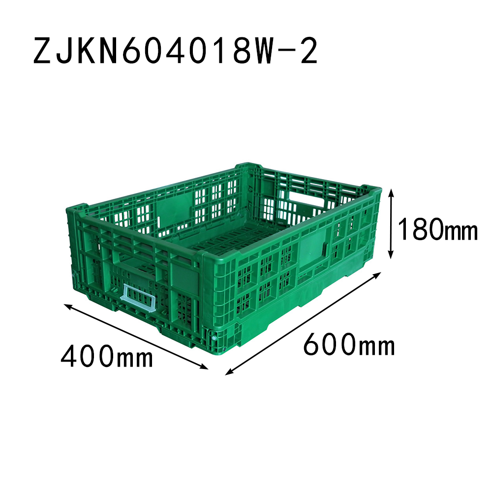 ZJKN604018W-2 fruit use PP material vented type plastic collapsible crates