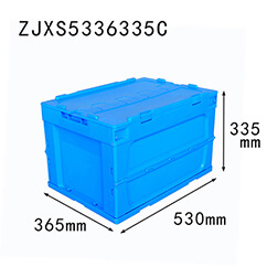 ZJXS5336335C PP material collapsible container with lid foldable crate