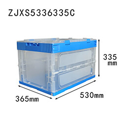 530*360*335 mm blue with transparent color foldable storage box with lid