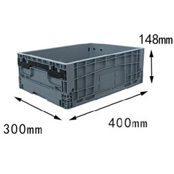 400x300x148 mm small size plastic foldable box bin