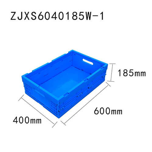 600*400*185 mm plastic foldable bin collapsible storage box without lid