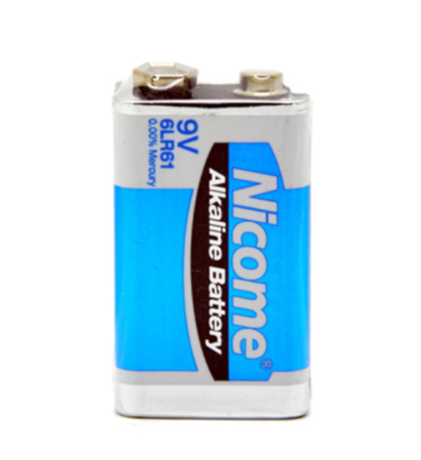 6LR61 9V alkaline battery in single-piece shrink packaging for retail sourcing