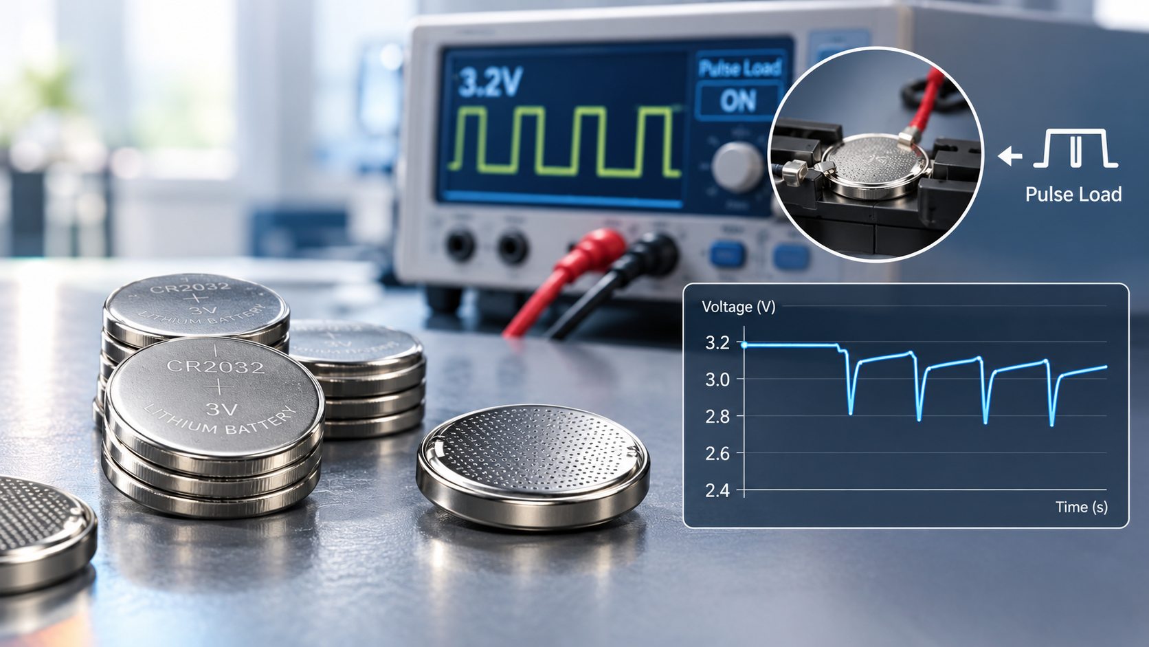 Why Do Lithium Coin Cells Show Voltage Drop Under Pulse Loads? Causes and Test Methods
